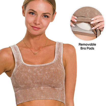 `Washed Seamless Tank Top - Zenana: ASH GREY-149910 / L/XL