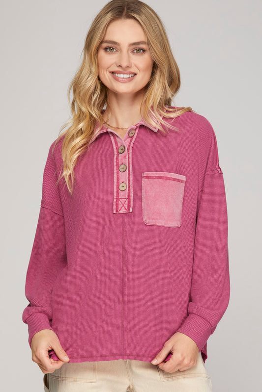 Waffle Knit Pullover