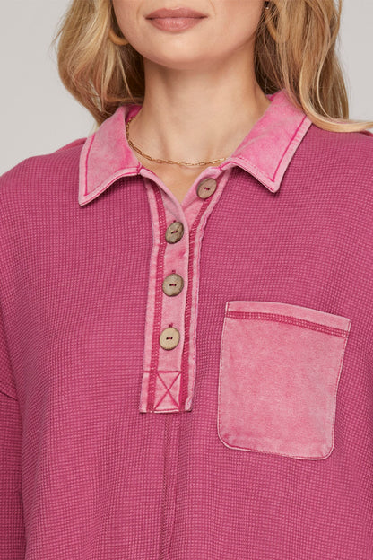 Waffle Knit Pullover