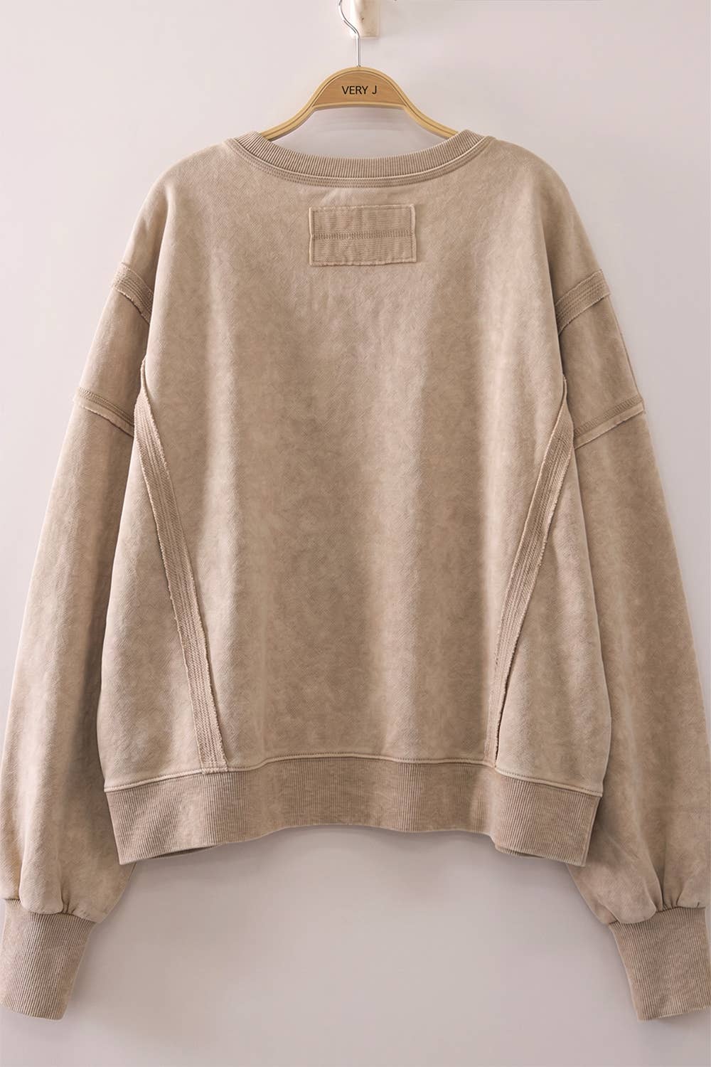 Vintage Washed Sweatshirt: Beige
