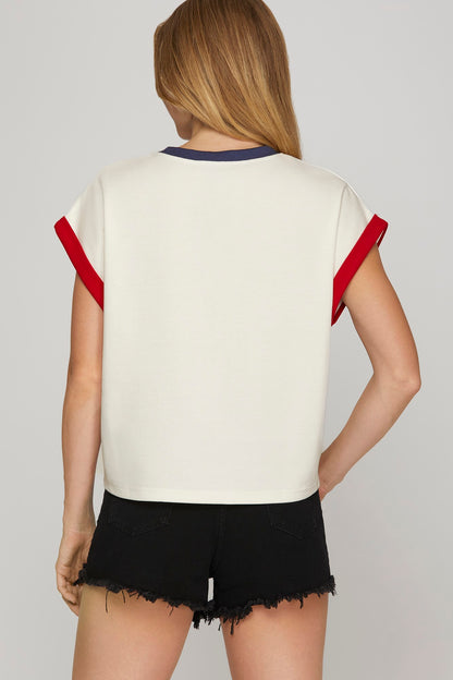 USA Patch Knit Top