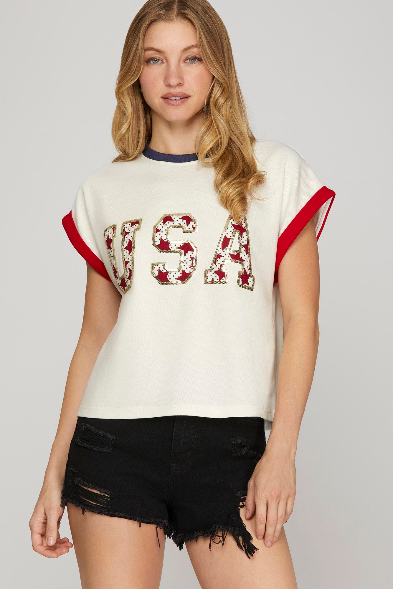 USA Patch Knit Top