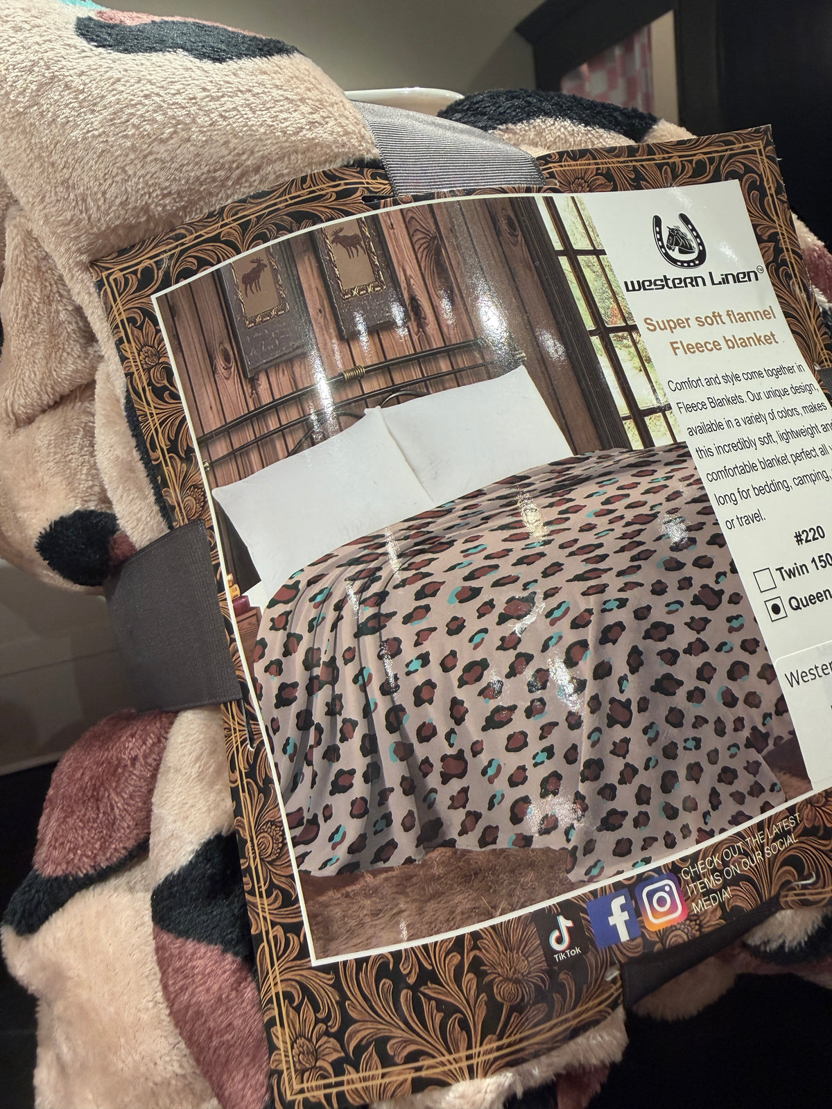 Western Linens Queen Size-Cheetah Print