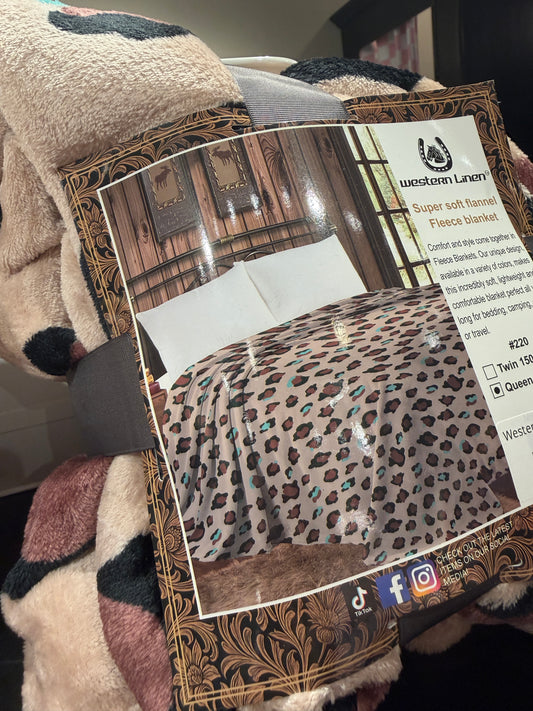 Western Linens Queen Size-Cheetah Print