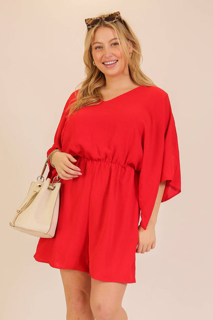 Plus Size Airflow Dolman Sleeve Romper