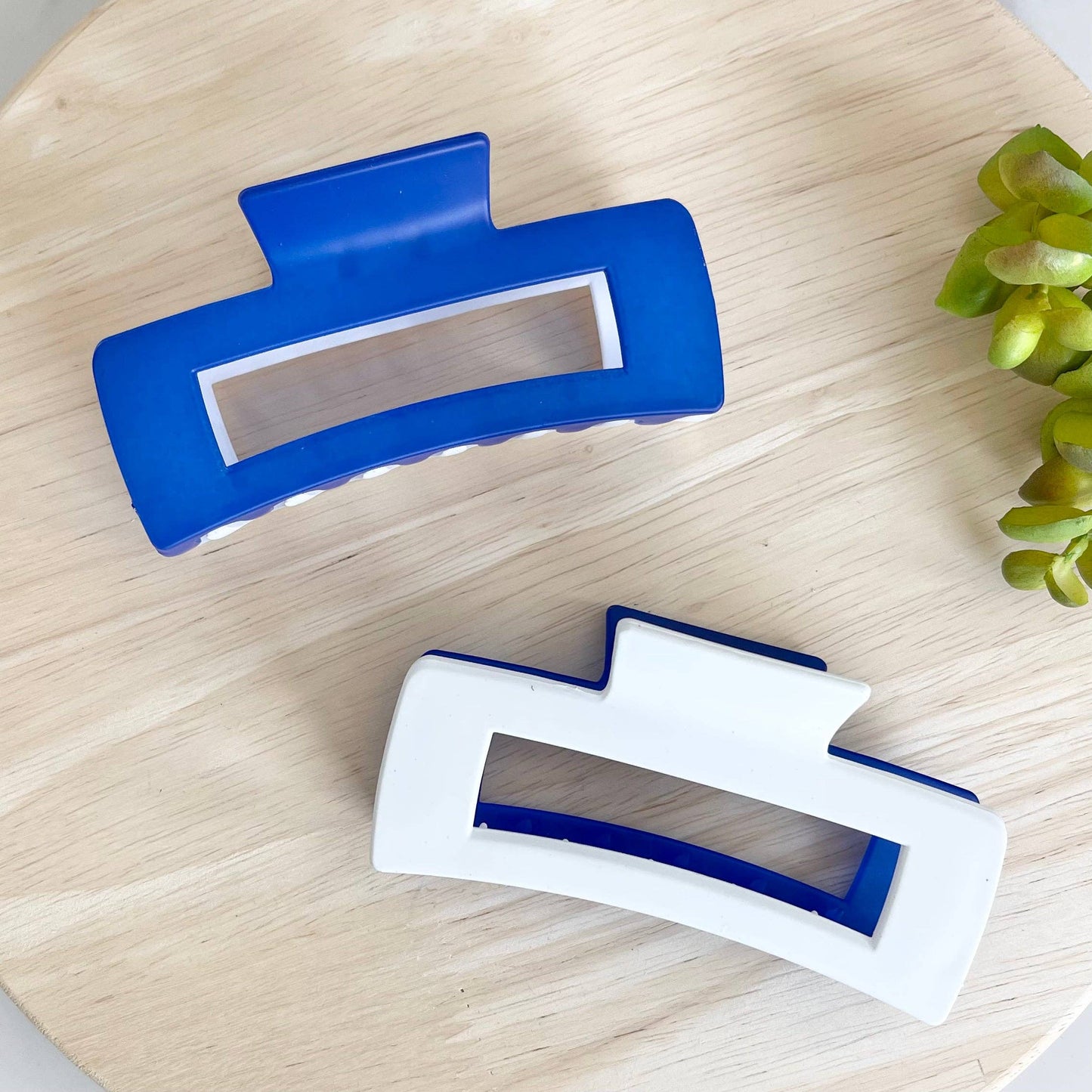 Royal Blue and White Hair Clip