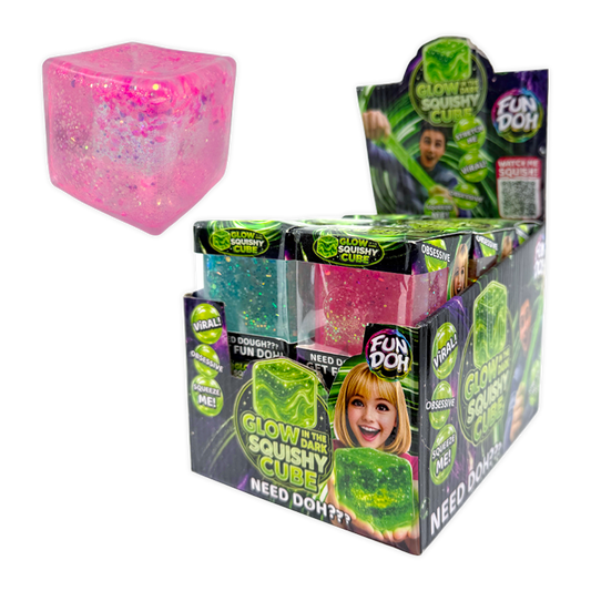 Fun Doh Glow in the Dark Squishy Sparkle Cube