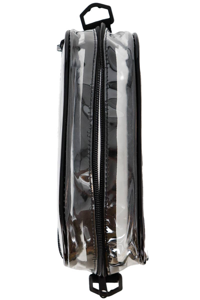 Clear Crossbody Messenger Travel Bag-Black