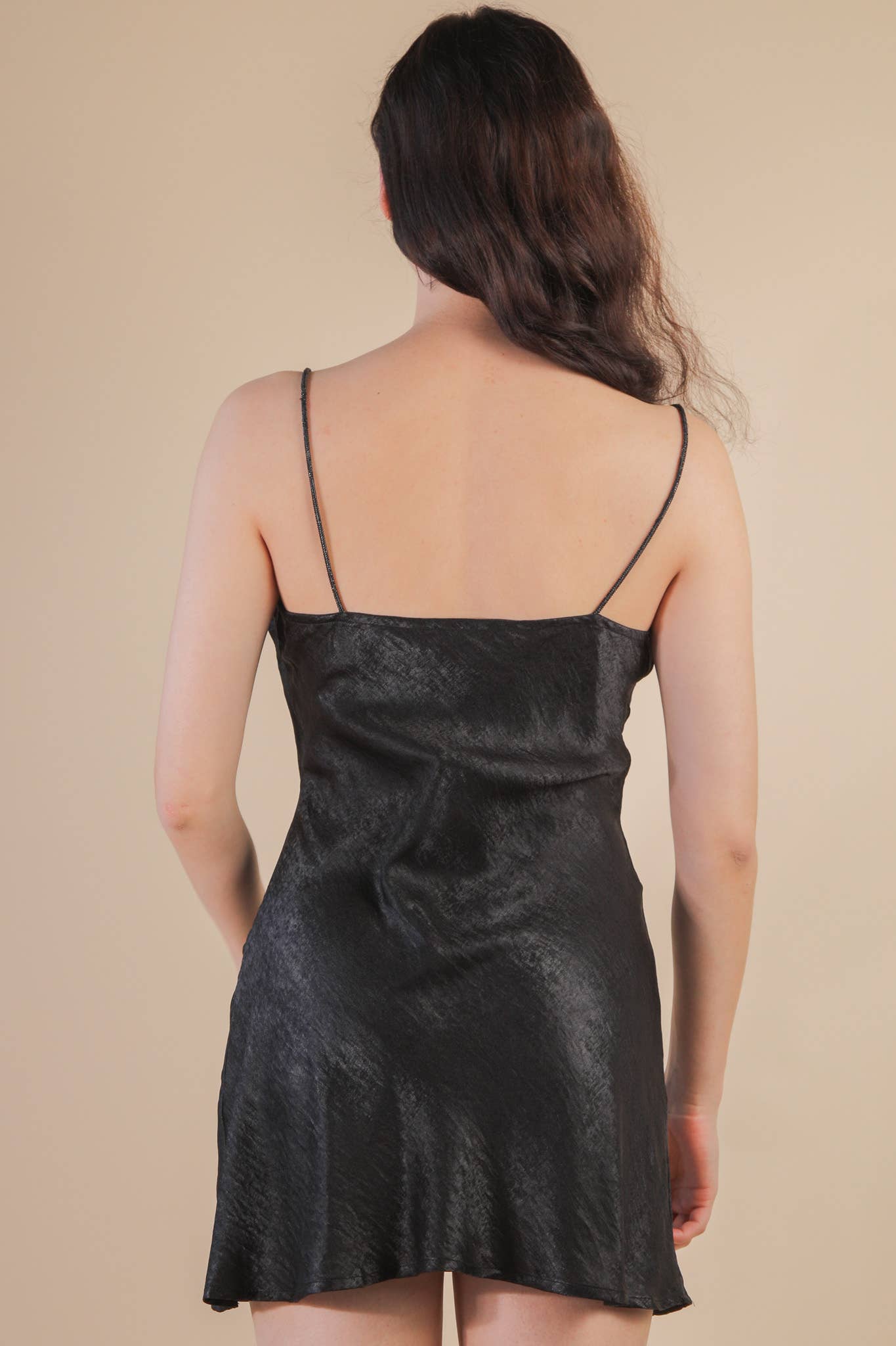 ND31496-Shiny Metallic Fabric Holiday Mini Dress: HOT PINK / S-M-L/2-2-2