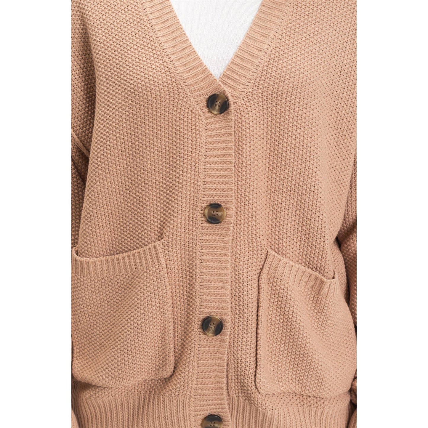 Oversized Knit Cardigan- Taupe