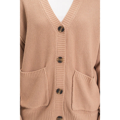 Oversized Knit Cardigan- Taupe