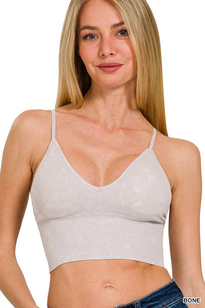`Zenana Washed Seamless Rib Tank: DKGREEN-161045 / L/XL