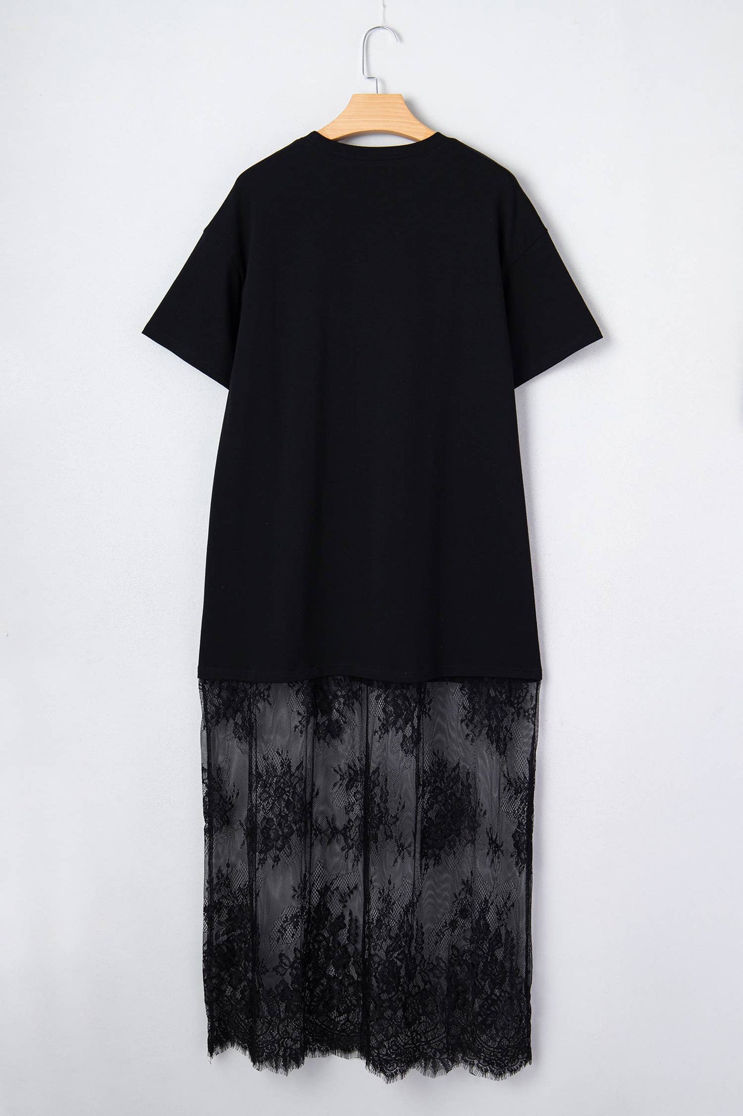 Mesh Lace T Shirt Maxi Dress