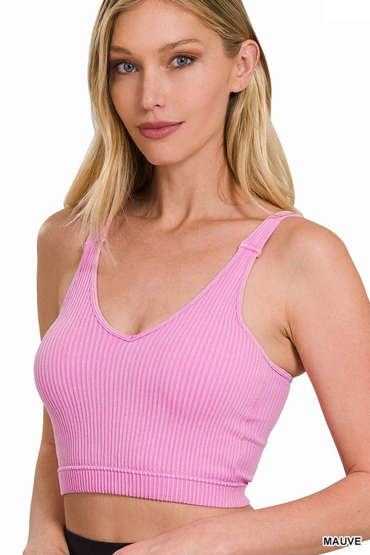 Ribbed Bralette - Mauve