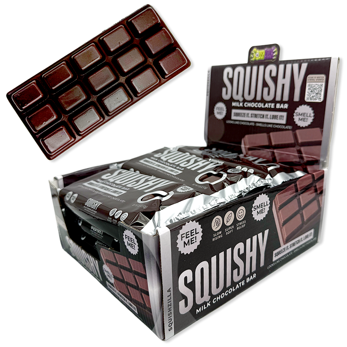 Fun Doh Scented Chocolate Bar Slow Rise Squishy - 12/Display: Wholesale Pric
