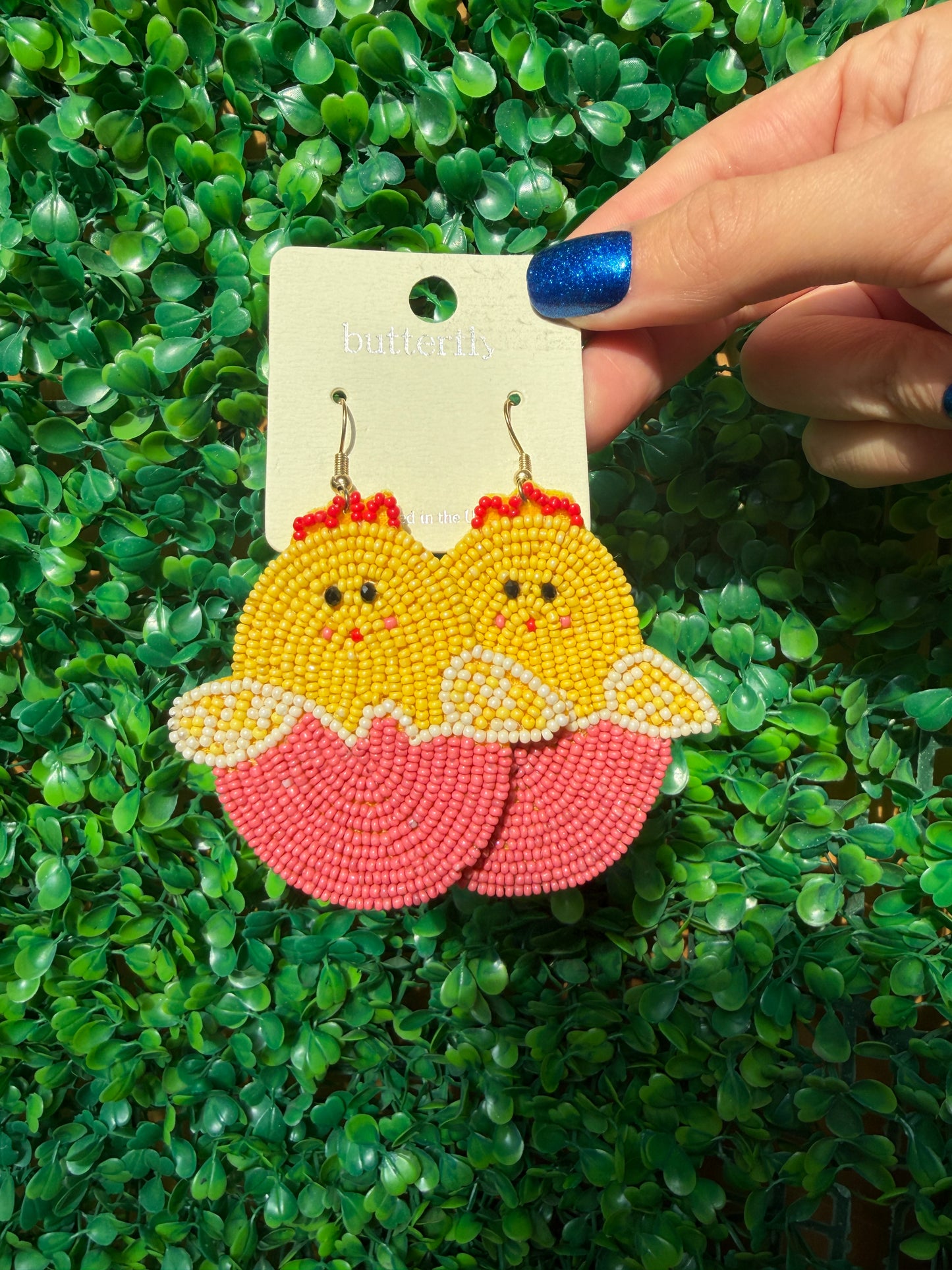 Peep Beaded Dangle Earrings