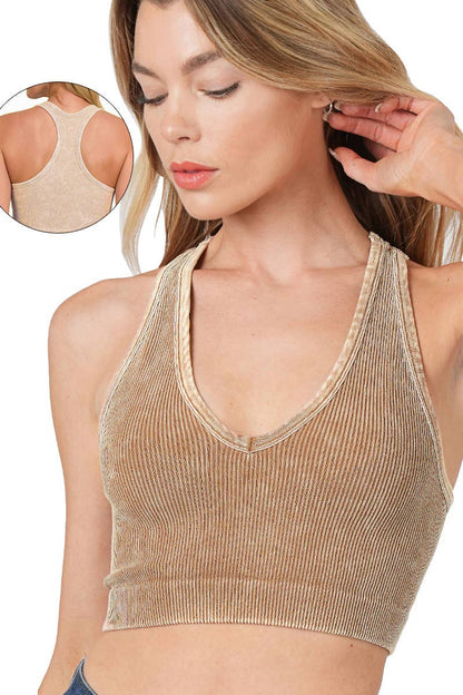 `Washed Seamless Tank Top - Zenana: ASH GREY-154463 / L/XL