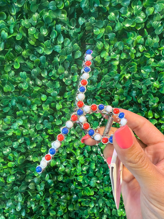 Red, White, Blue Hair Clip