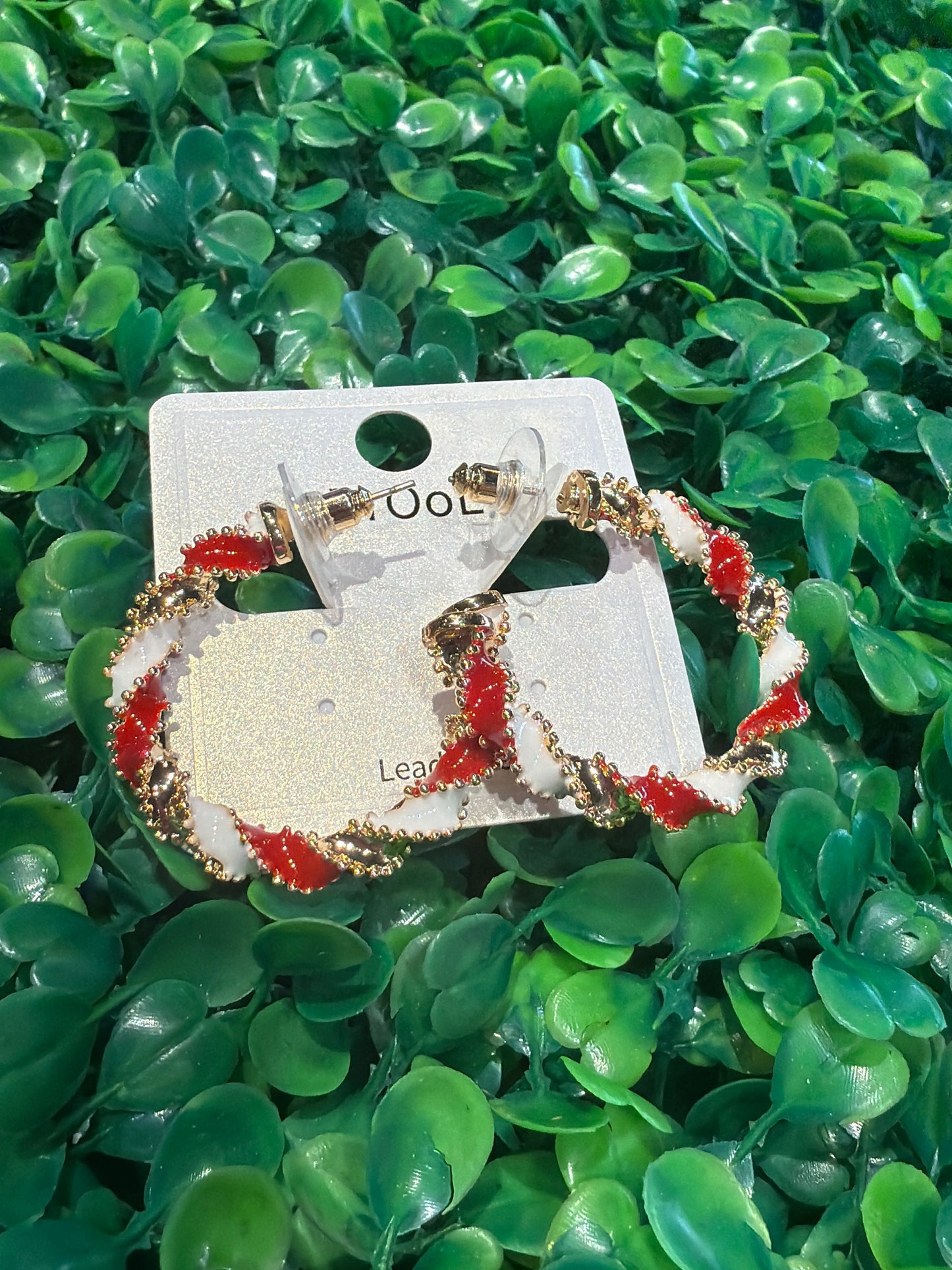 Red/Gold Swirl Hoops