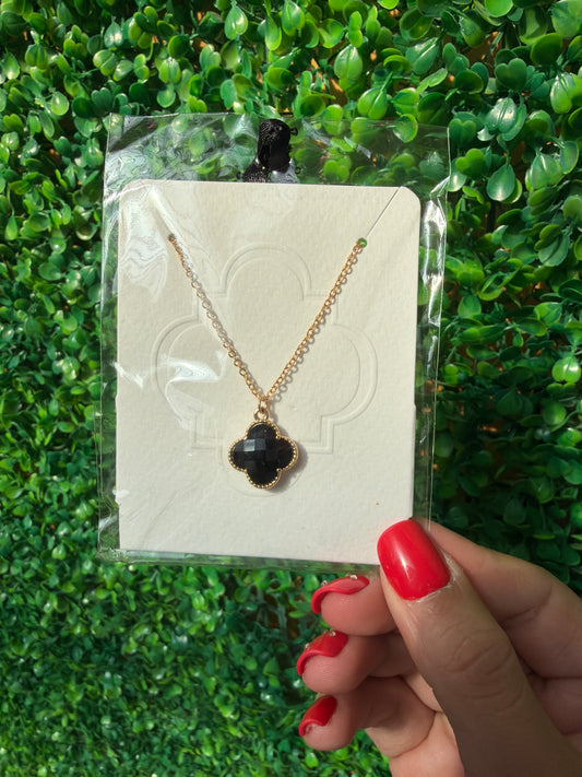 Midnight Clover Necklace