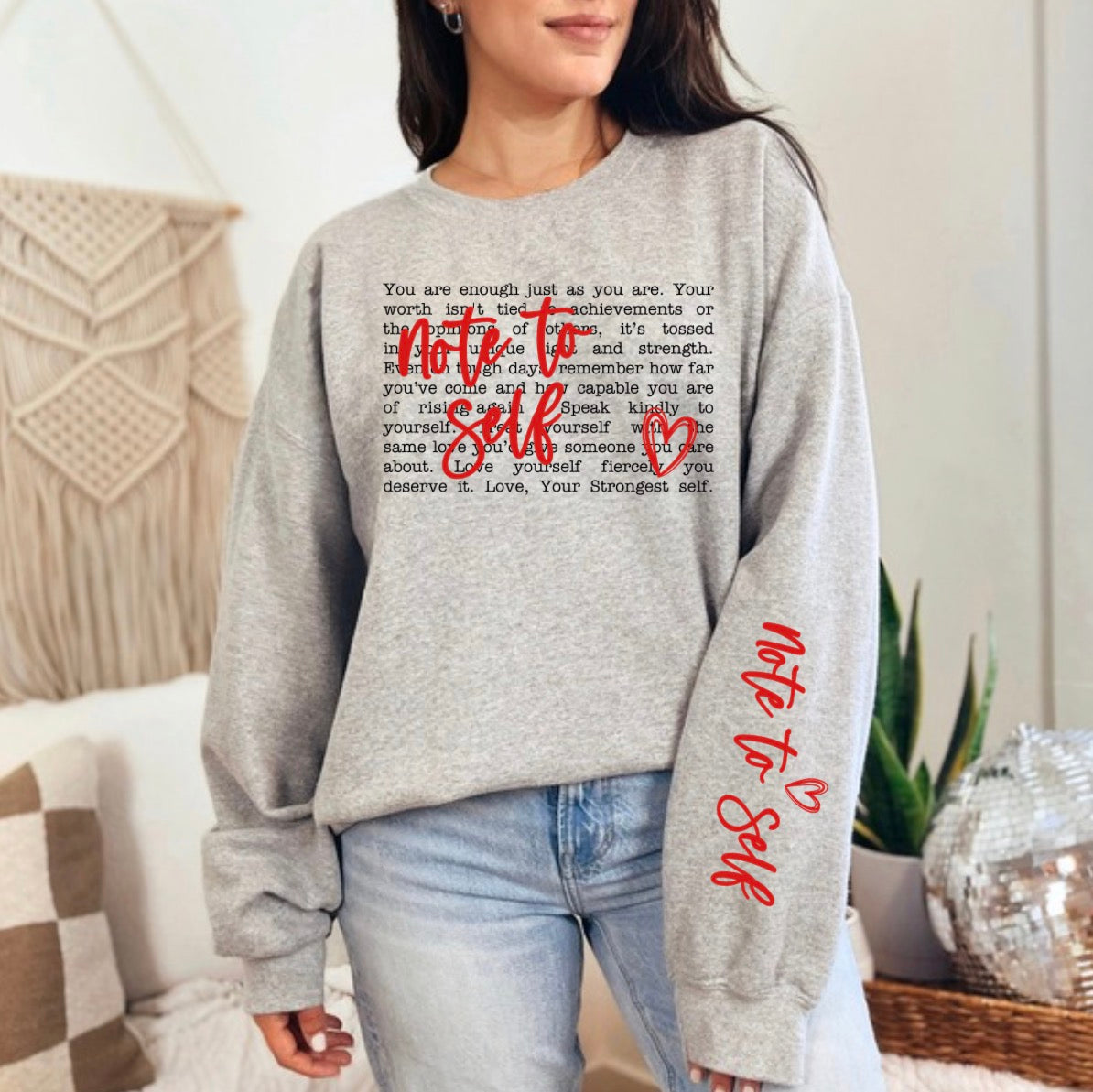 Note to Self Graphic Apparel