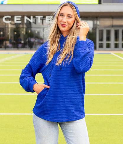 Royal Quilted Hoodie