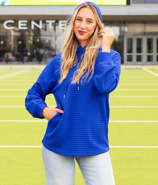 Royal Quilted Hoodie