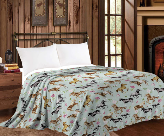 Horses- Queen MIA Throw Blanket