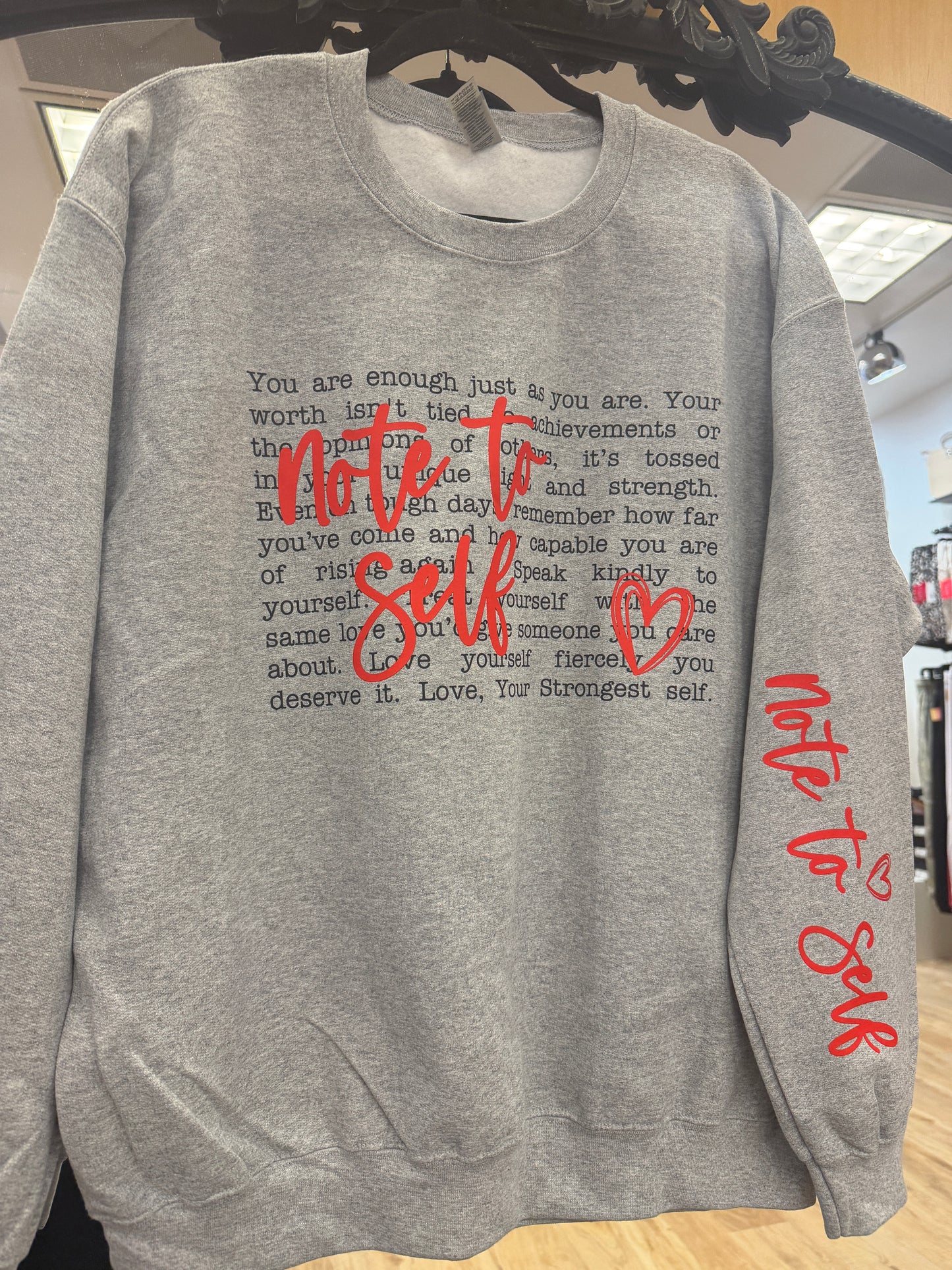 Note to Self Graphic Apparel