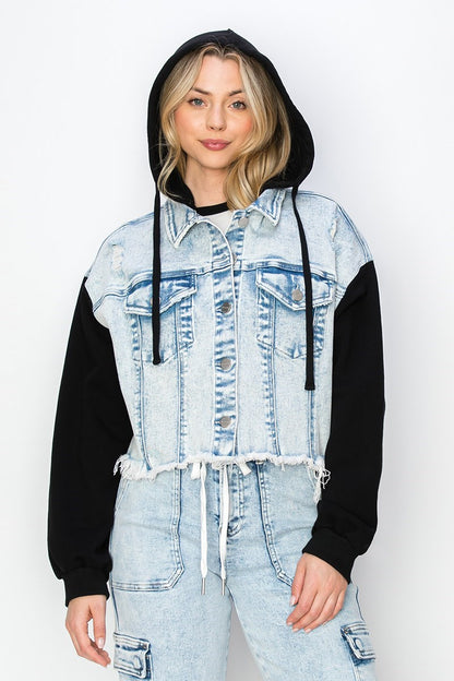 Oversized Hoodie Crop Jacket