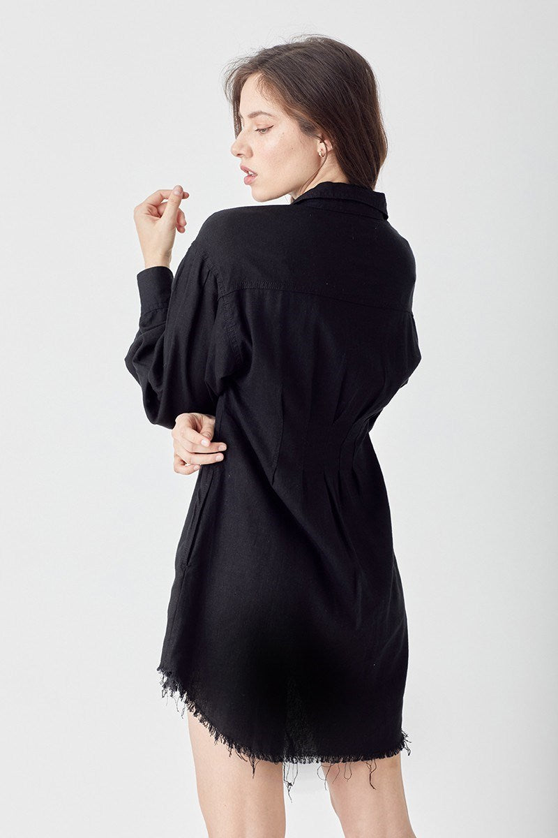 Cowgirl in Charcoal Dress