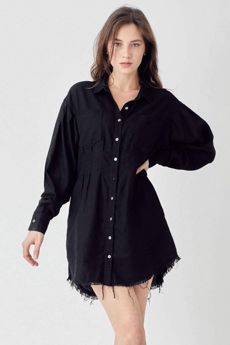 Cowgirl in Charcoal Dress