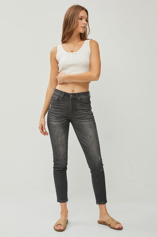 Risen Mid Rise Ankle Skinny Pants