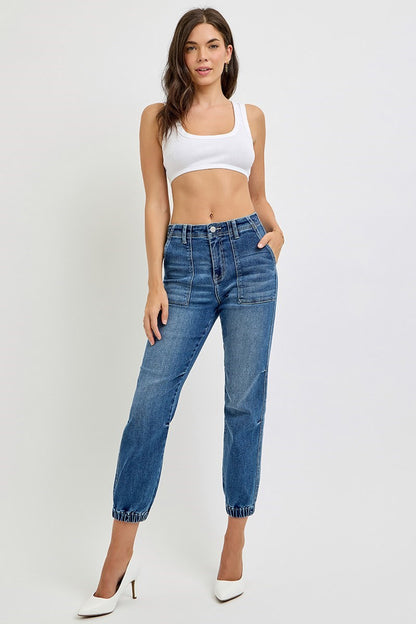 Risen High Rise Ankle Jogger Jeans