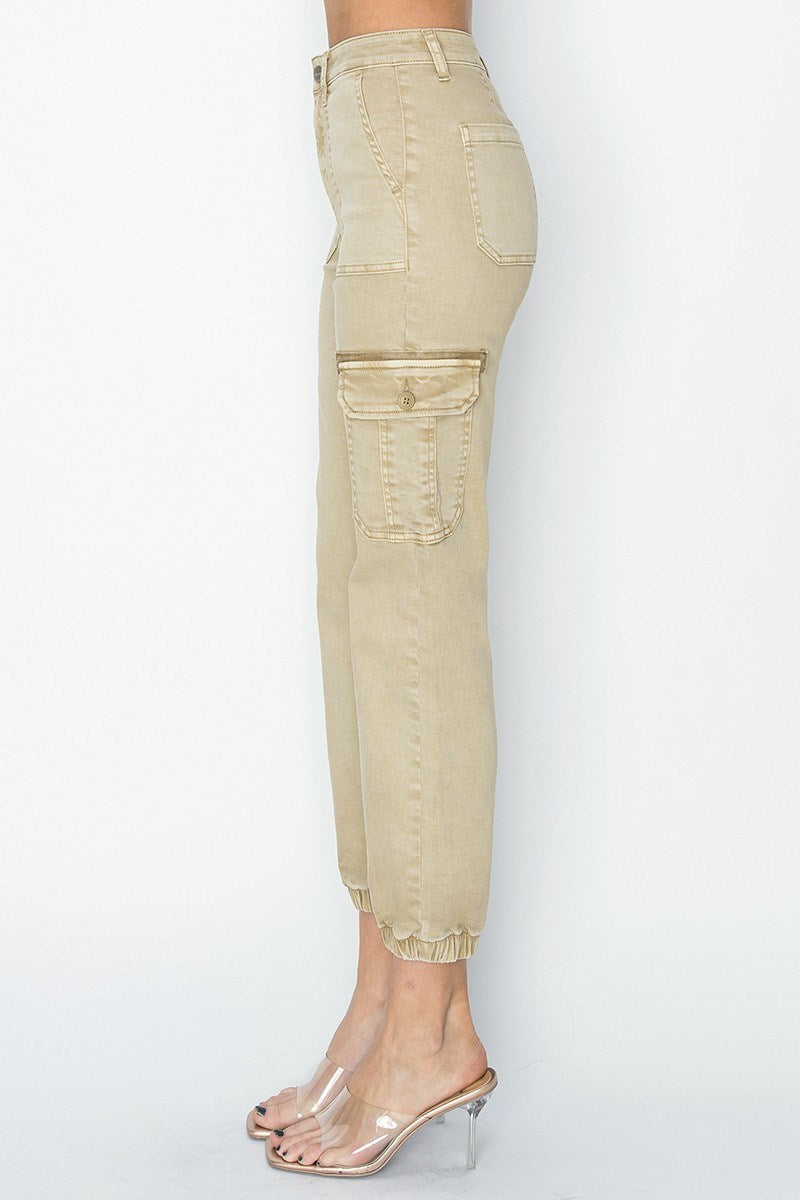 Risen High Rise-Crop Jogger Cargo Pants