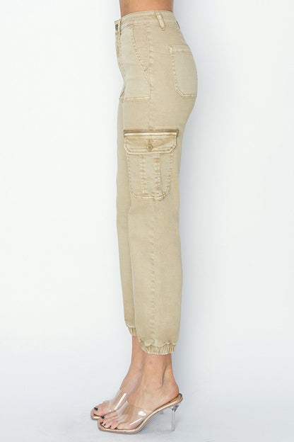 Risen High Rise-Crop Jogger Cargo Pants