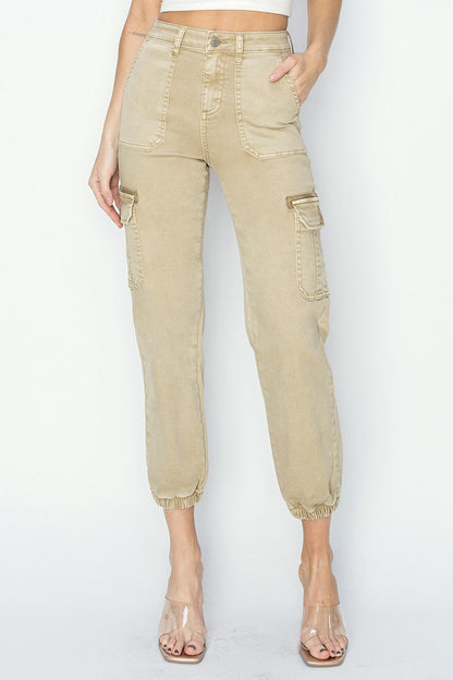 Risen High Rise-Crop Jogger Cargo Pants