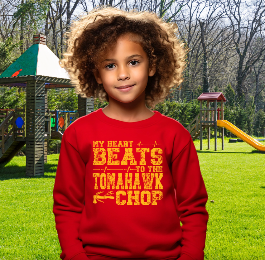 My Heart Beats to the Tomahawk Chop Kids Shirt