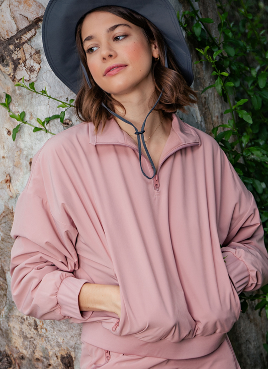 Cozy Fleece Pullover- Pink