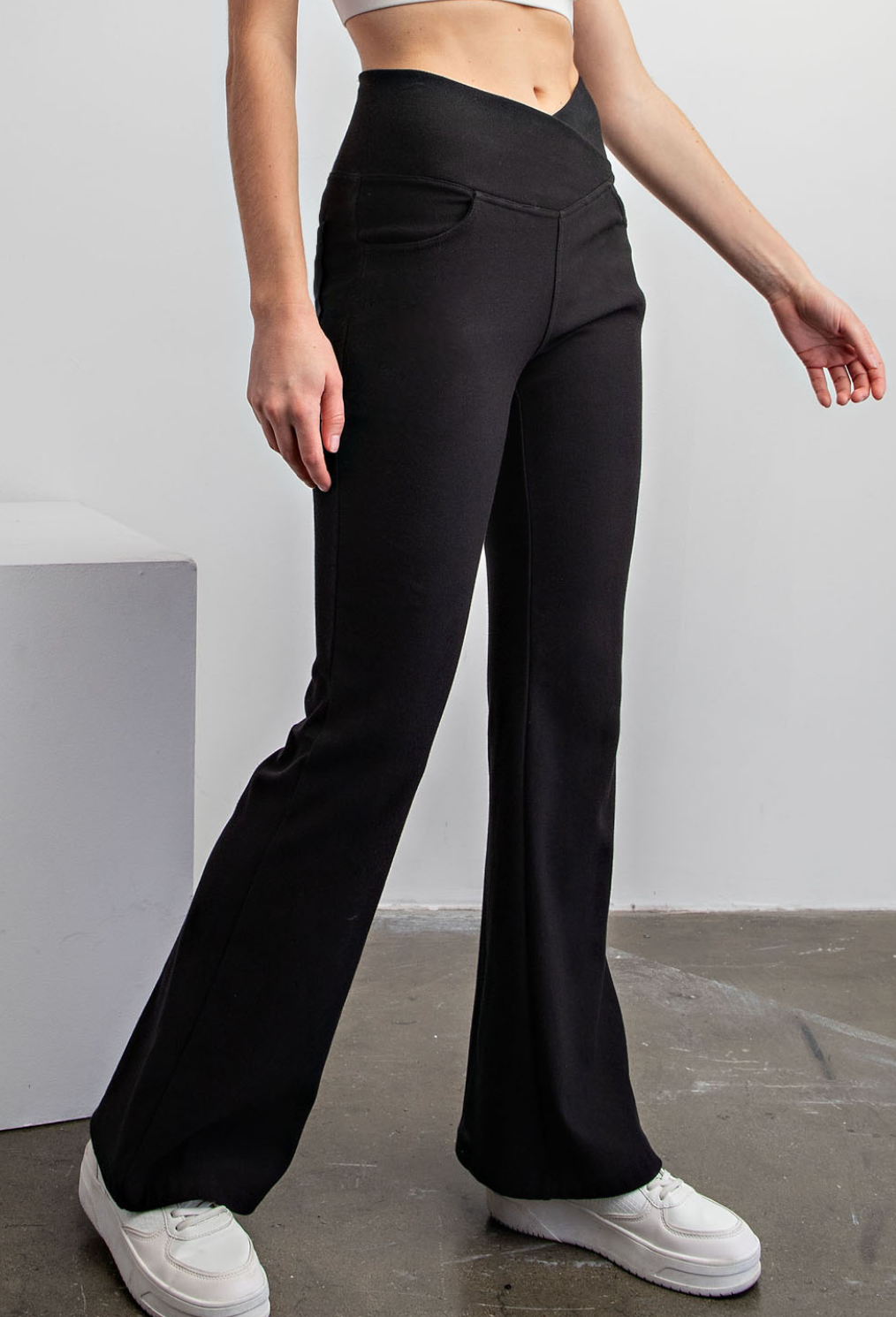 *Rae Mode V Crossover Waist Flared Pants