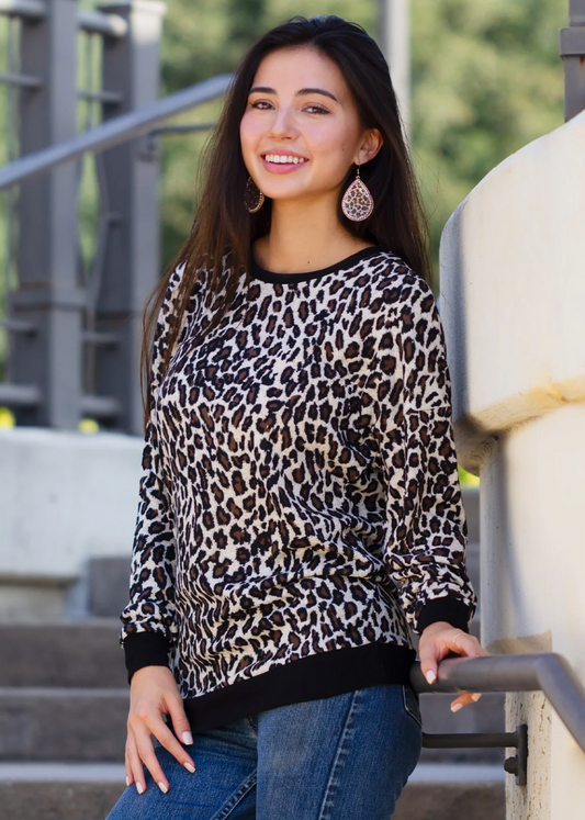 Dark Leopard Print Long Sleeve