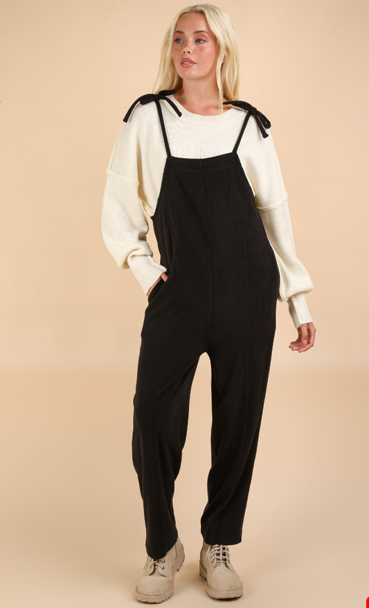 Fleece Jumpsuit- Black