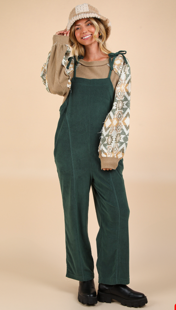 Fleece Jumpsuit- Forest Green