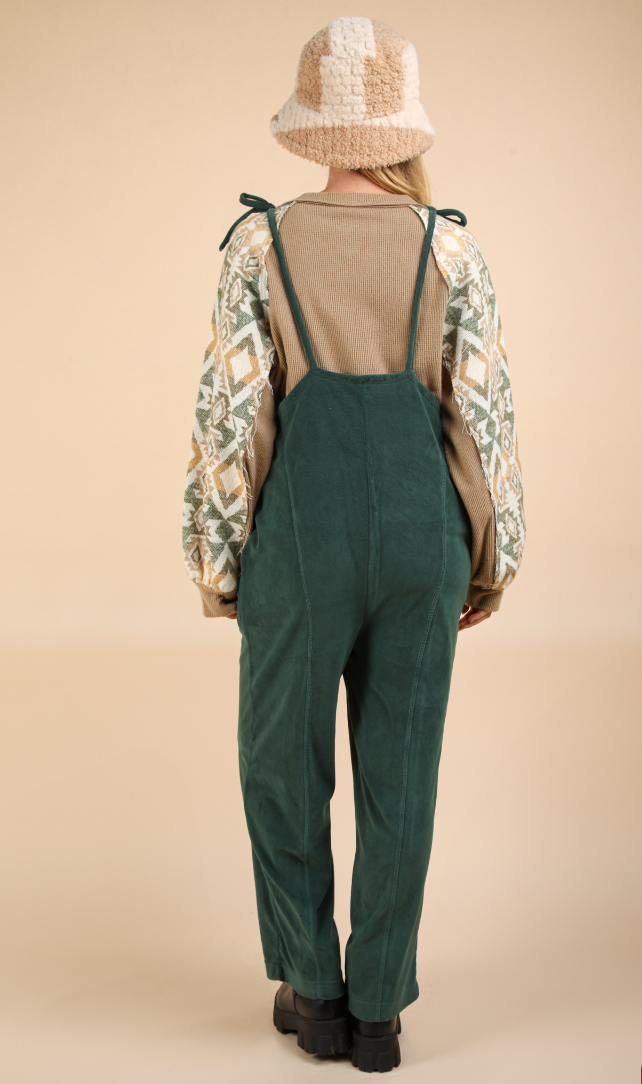 Fleece Jumpsuit- Forest Green