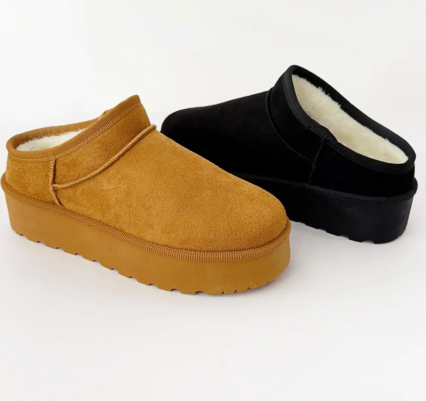 Mini Ankle Fur-Lined Platform Sherpa Slipper