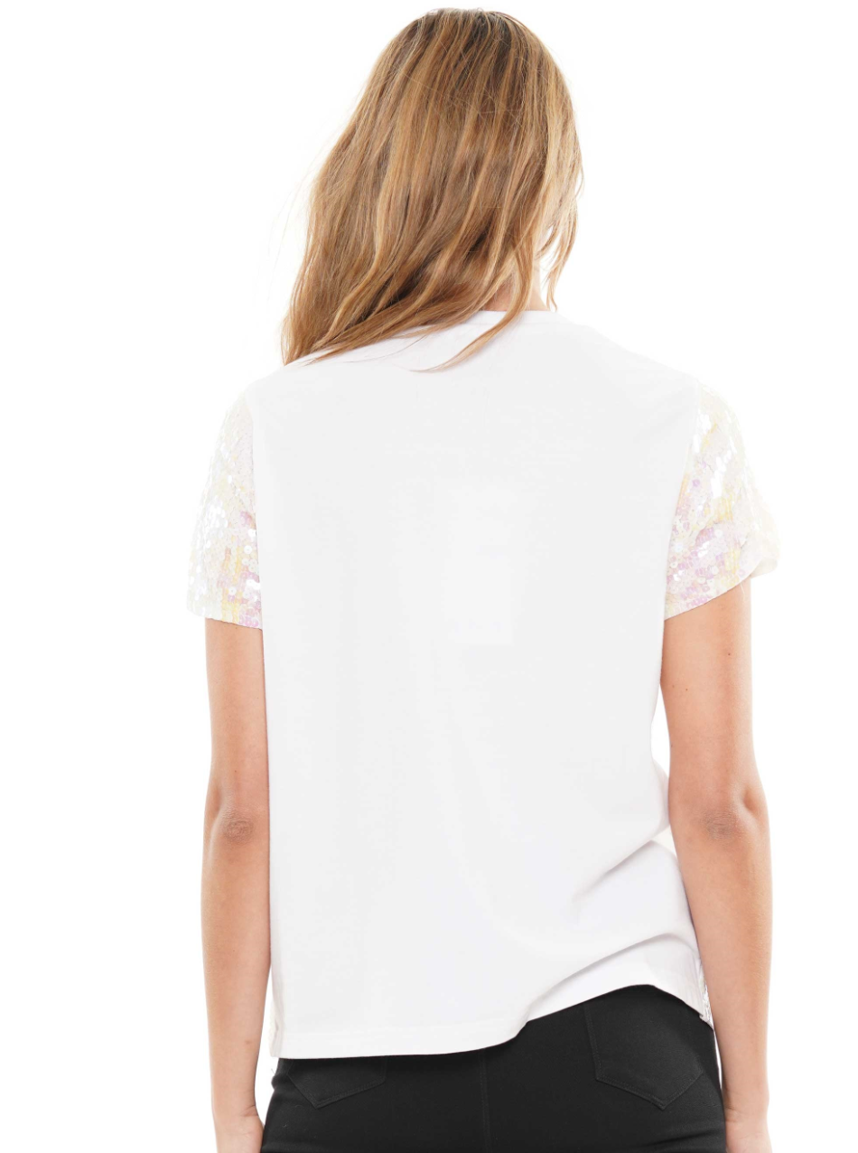 Bride to Be Iridescent Sequin Top