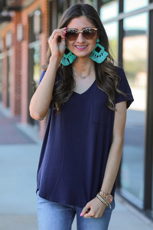 Navy Pocket Tee