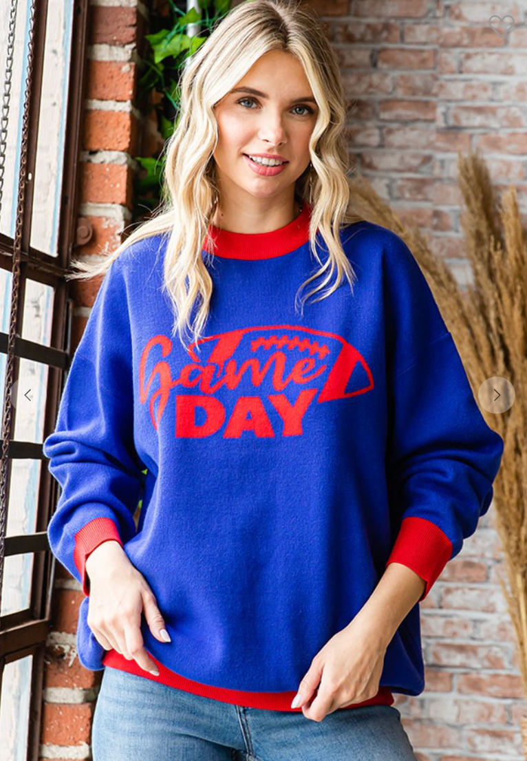 Game Day Sweater-Blue