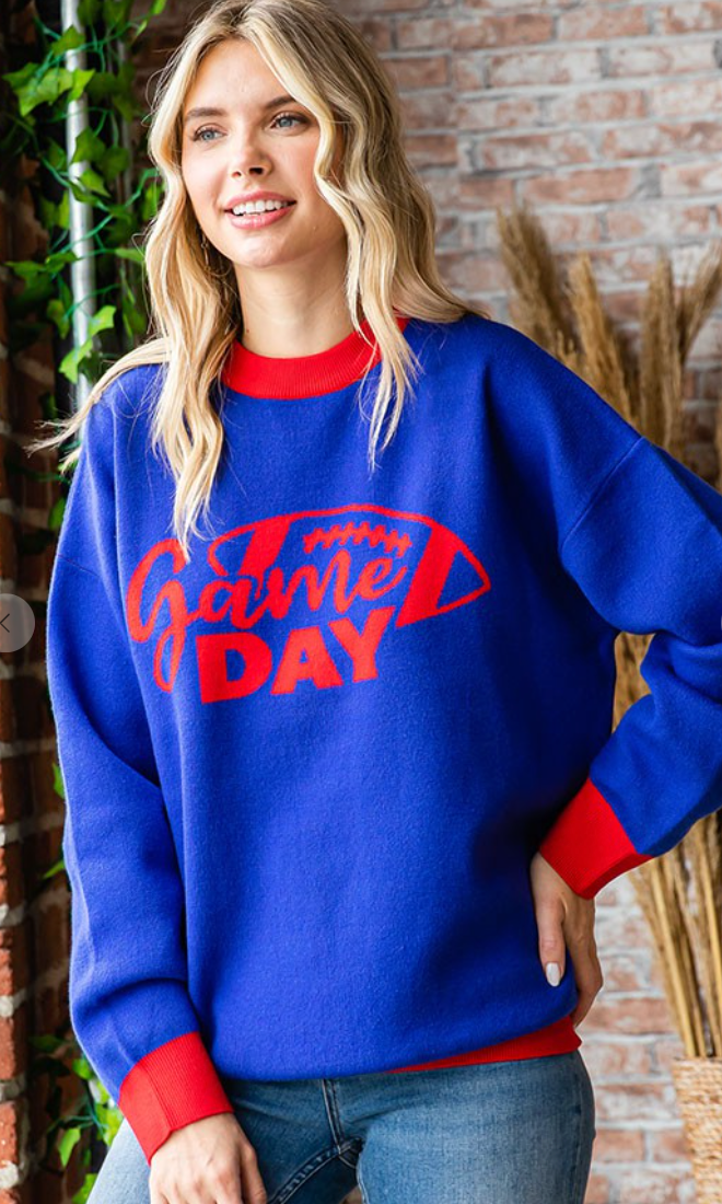 Game Day Sweater-Blue