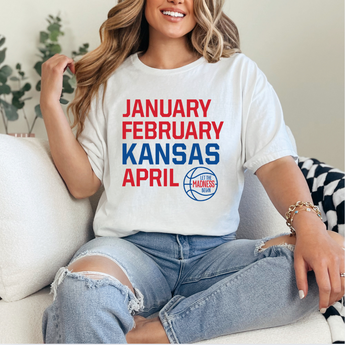 Jan, Feb, Kansas, Apr Basketball Shirt